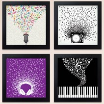 꾸밈 뮤직앤스타1 액자세트 cp019, 블랙