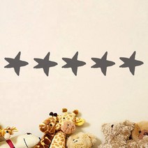 이니셜 스티커 5p 2세트, 연회색 별