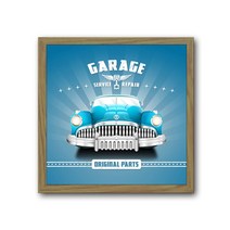 빈티지큐브액자 자동차 시리즈-009(브라운색상 31cm X 31cm), 시리즈-009