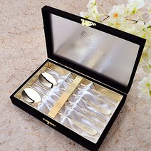 현진 블루가든 티타늄골드, 혼합 색상, 6p (숟가락 2p, 젓가락 2p, 받침 2p) +케이스