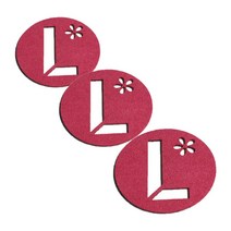 레이저 커팅 펠트컵받침 이니셜 L 3개, 핑크