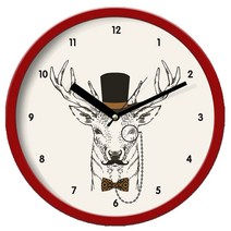 브론즈하우스 CFC2-052 북유럽 무소음 벽시계 L, 레드