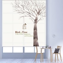 스코홈 북유럽 감성 롤스크린 Tree Bird