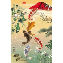 케이엠엘리 5D 비단잉어 라운드 보석십자수, 혼합색상, 1세트
