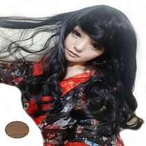 데일리가발 스크롤 제나라 리우 수리 전체 가발, 황색, 1개