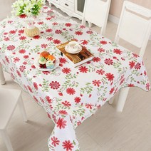 블럭마트 방수 식탁보 8인용, 코스모스, 228 x 152 cm