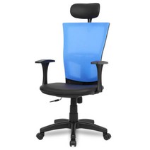 체어포커스 싱크체어 T2 헤드형 메쉬 사무용의자, 블루
