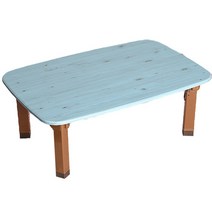 한목가구 다용도 접이식 테이블 소 6481, 워시블루