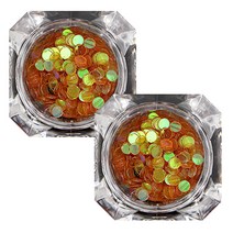 이코디 스팽글 원형 글리터 3mm, 오렌지, 2개입