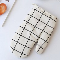 아리코 주방 모던스타일 오븐장갑, 화이트 체크, 1개