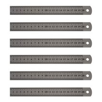 블루마토 20cm 스틸자 I-3, 혼합 색상, 6개입