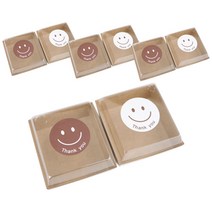 SR 크라프트 샌드 정사각 상자 8p + 뚜껑 8p + 빅스마일원형 스티커 8p, 혼합 색상, 1세트