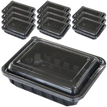 TS 블랙 사각 1칸 일회용 도시락, 12개입, 1개