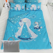 보떼하우스 디즈니 유아동 낮잠이불 A세트 베개커버 + 사계절 베갯솜 + 이불 + 손누빔패드 + 가방, 겨울왕국 에메랄드