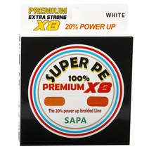 싸파 슈퍼 PE 프리미엄 8합사 화이트 7호, White