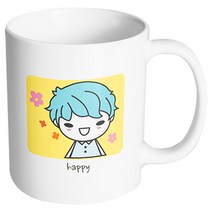 핸드팩토리 파란머리 기쁨 머그컵, 내부 화이트, 1개