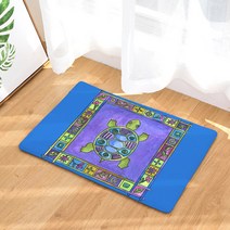 리빙팝 주방욕실 미끄럼방지 거북이 일러스트 발매트, A2