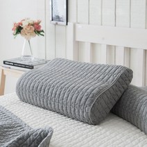 쉬즈홈 베이직 피그먼트 메모리폼 베개 속통포함, 그레이, 1개