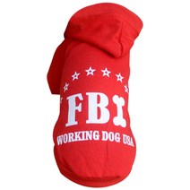 블럭마트 반려동물용 FBI 후드티, 레드