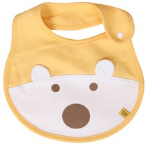오가닉붐 무형광 유기농 키키 베어 턱받이, 노랑, 1개