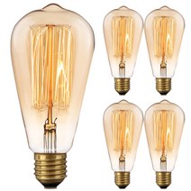 씨티오 LED 엔틱램프 필라멘트 ST64 60W 5p, 전구색
