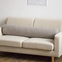 포홈 린넨무지 원형 롱쿠션커버, 그레이