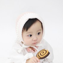 알로하제이 신생아용 레이스 엠보 아기보넷