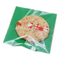 크리스마스 접착 OPP 포장봉투, X-mas 아이콘 그린, 95장