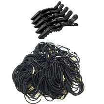 루머스 컬러풀 악어핀 HU094 5p + 슬림 머리끈 블랙 HU095 100p, 1세트