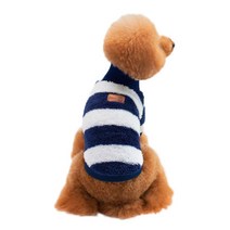 펫나인 강아지와고양이 캐시미어 스트라이프 스웨터, 블루