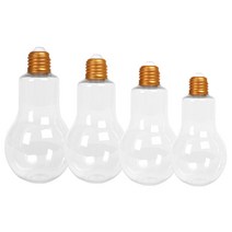 병도매닷컴 전구 페트 용기 200ml + 300ml + 400ml + 500ml + 전구 마개 골드 4p, 1세트