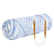 쁘띠목도리 DIY 올뉴 코튼롤 뜨개실 4p + 줄바늘 7mm + 도안, 47번 스카이스톰, 1세트