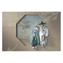 퍼즐사랑 신윤복의 월하정인 미니, 108피스, 혼합 색상