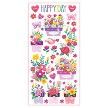 환타스틱스 홈코디 포인트스티커 꽃해피데이 TL-17105 2매 x 2p, 혼합 색상