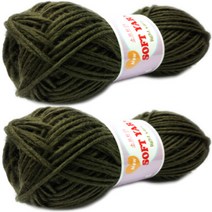 행복뜨기 소프트얀 뜨개실 2p, 366카키