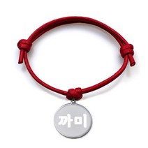 펫츠룩 굿모닝 레드 반려동물 목걸이 S + 메탈원형 팬던트 M, 실버(까미), 1개