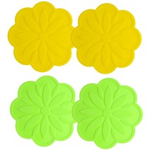 아리코 25 kitchen 수레 국화 단열패드 16.5 x 0.3 cm 옐로우 2p + 그린 2p, 혼합 색상, 1세트