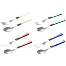 EME 나폴레옹 티타임 세트 포크 소 4p + 스푼 소 4p, 아이보리.그린.레드.블루, 포크(소)4P + 스푼(소)4P