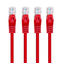AVIVE 고급형 UTP 1m CAT6 랜선 케이블, RED, 4개입