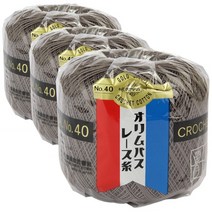 금표 40수 태팅레이스 뜨개실 3p, 455 스모키, 3개