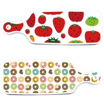 로엠 디자인 서빙 도마 2p 딸기형상 보드 세트, 딸기형상, 도넛, 1세트