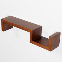 크레디스 우드 곡선 양방향 벽선반, 월넛