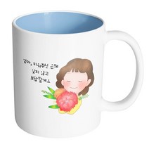 핸드팩토리 엄마에게카네이션 엄마키워주신은혜잊지않고보답할게요 머그컵, 내부 파스텔 블루, 1개