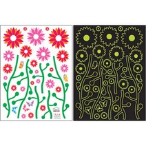 시트나라 엠보야광 포인트 스티커 WIDS-307, 꽃나무3