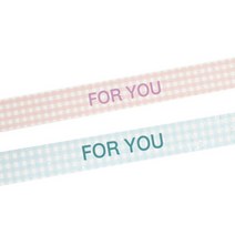 황씨네도시락 체크 띠지 스티커 포 유 핑크 54p + 블루 54p, 혼합 색상, 1세트