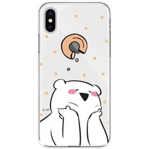 오버액션곰 투명 젤리 휴대폰 케이스