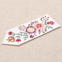 코하스아이디 한복용 오각 꽃 자수장식 부자재, 흰색, 1개