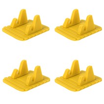 블럭마트 논슬립 실리콘 차량용 대시보드 스마트폰 거치대 옐로우, 4개입