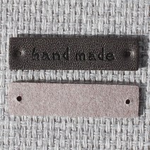 인조가죽 핸드메이드라벨 40 x 10 mm, 다크브라운, 30개입
