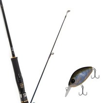 원다 아발론 스피닝 루어 낚싯대 702M + 다미끼 디씨-100 하드 베이트 루어 55mm306T BLUE CRAW, 1세트